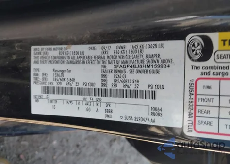 2017 Ford Fiesta Se z USA, uszkodzony, nr VIN 3FADP4BJ0HM159934